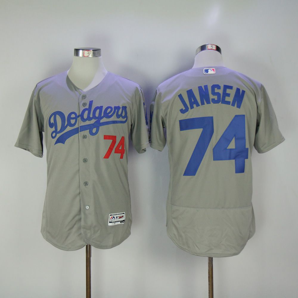 Men Los Angeles Dodgers #74 Jansen Grey MLB Jerseys